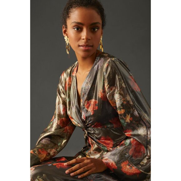 NWT Anthropologie Caballero Deep V-Neck Maxi Dress XXS - Picture 2 of 5